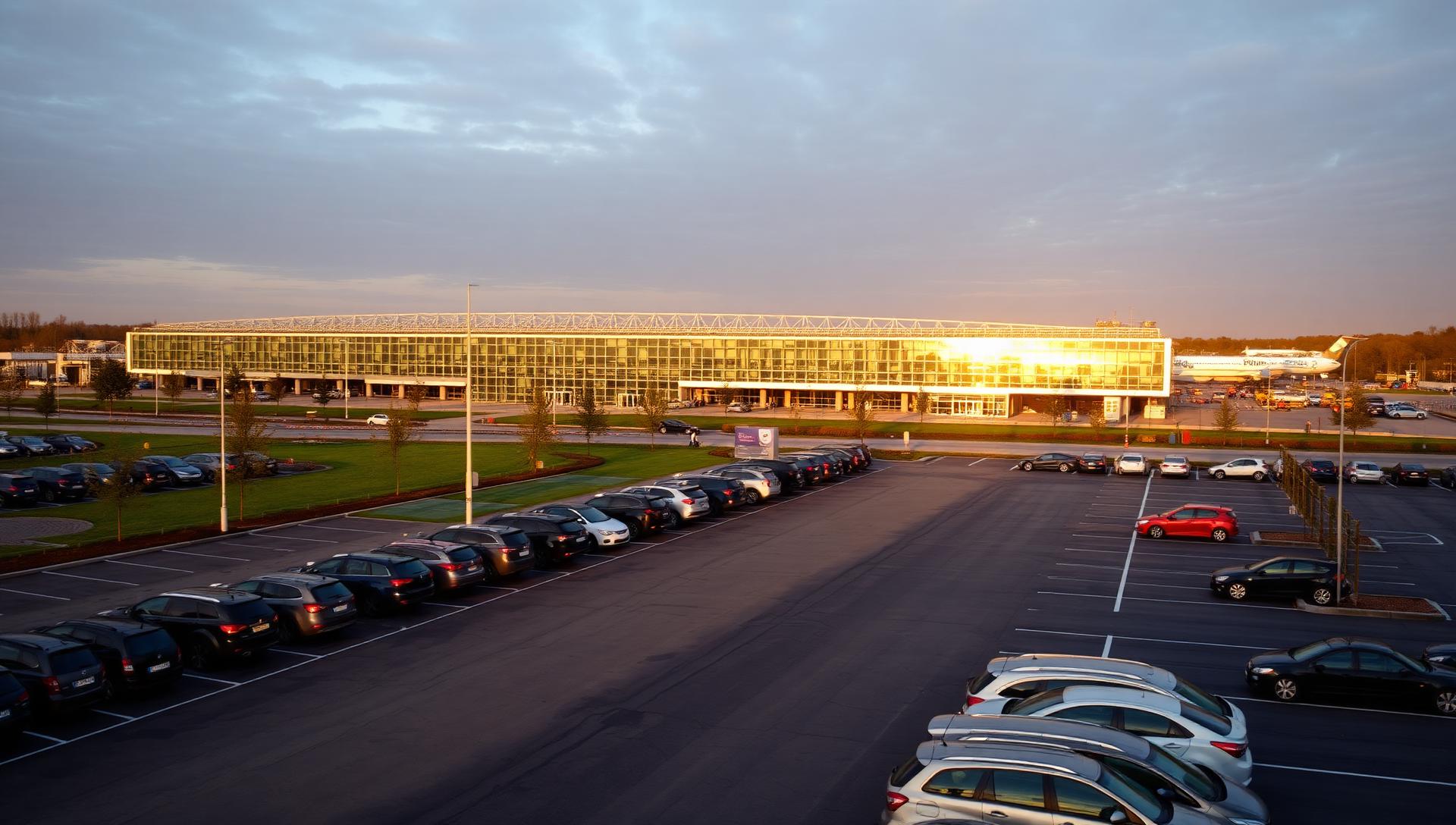 Park-&-Ride-Areal mit Shuttle am Flughafen Düsseldorf